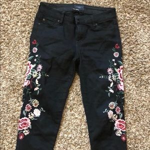 Embroidered Floral Jeans